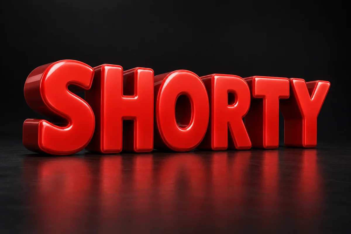 Glossy red extruded 3D Shorty lettering
