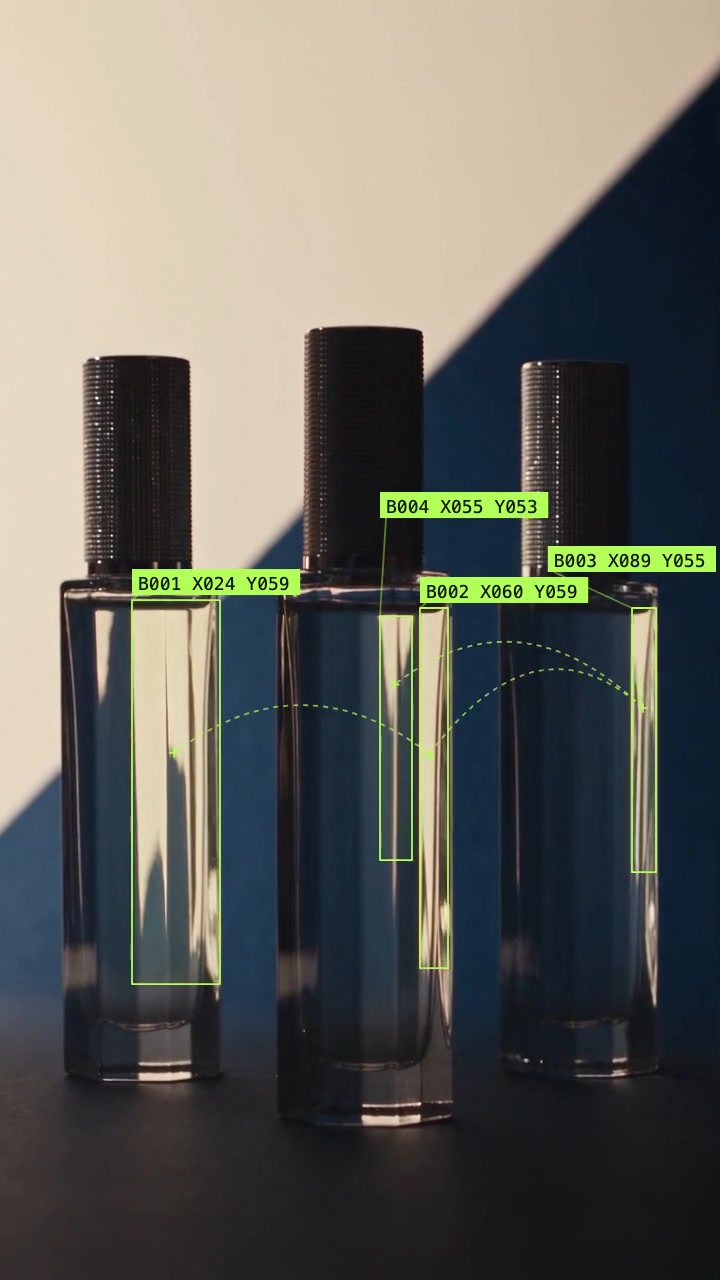 Blob Tracker applied to fragrance bottles