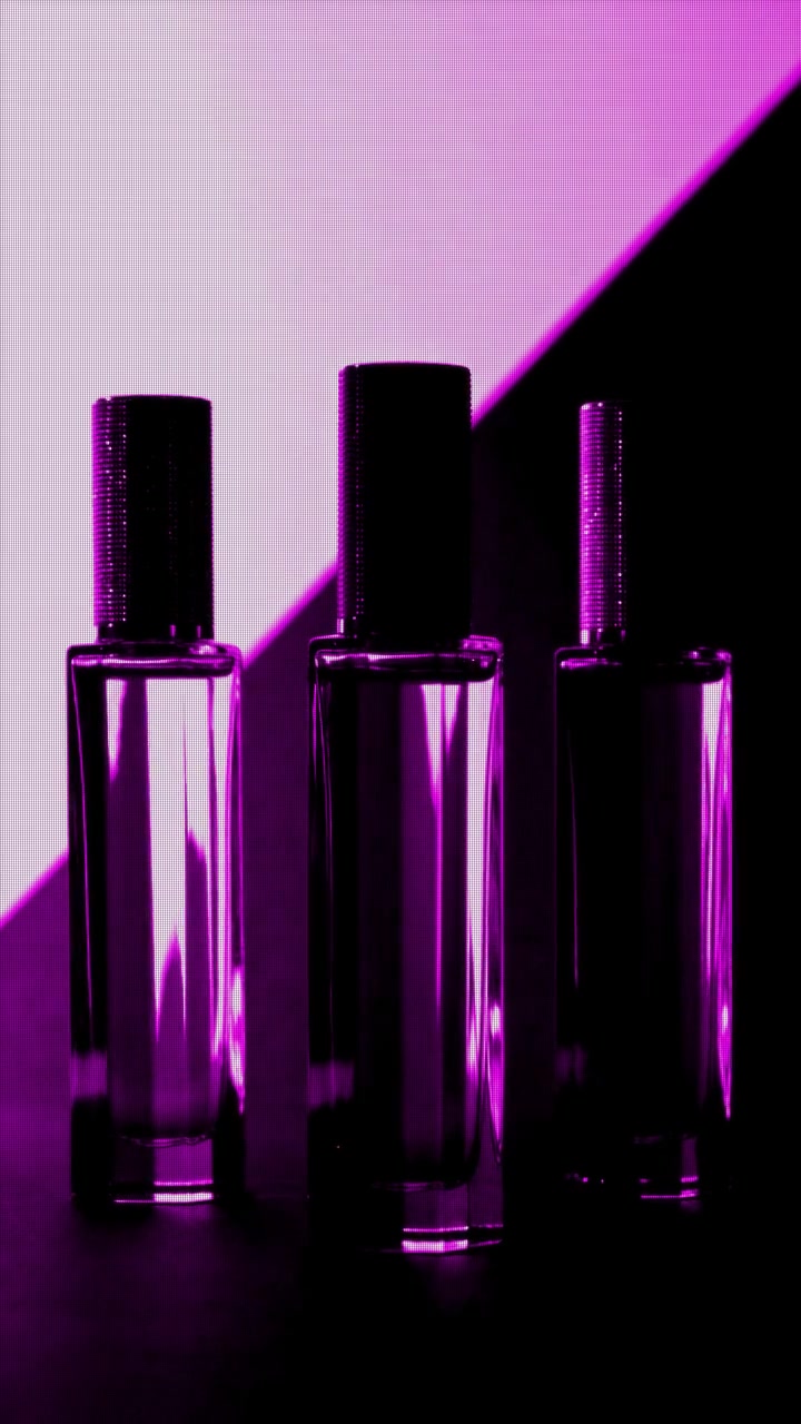Pink Phosphor applied to fragrance bottles